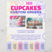 Custom Cupcakes and Cakes Tear Offs Flyer Template チラシ (正面)