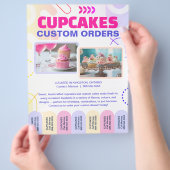 Custom Cupcakes and Cakes Tear Offs Flyer Template チラシ (手)