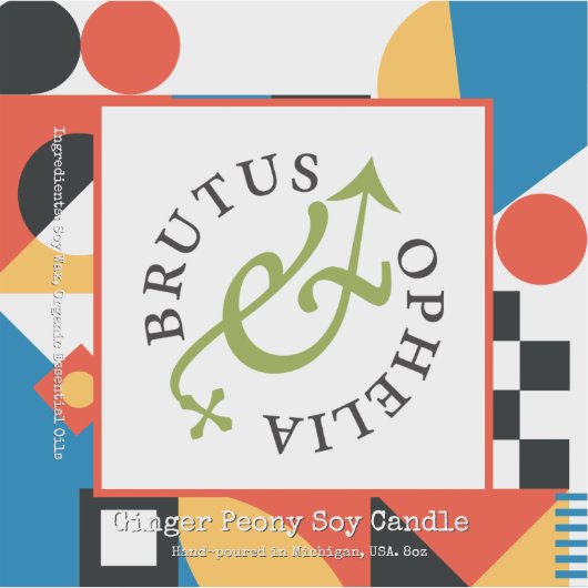 Custom-Cut Vinyl Abstract Geometric Product Label シール (正面)