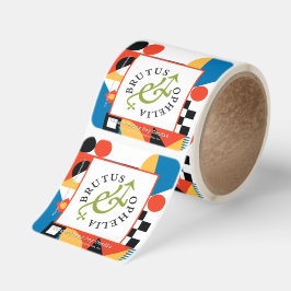 Custom-Cut Vinyl Abstract Geometric Your Logo Here スクエアシール