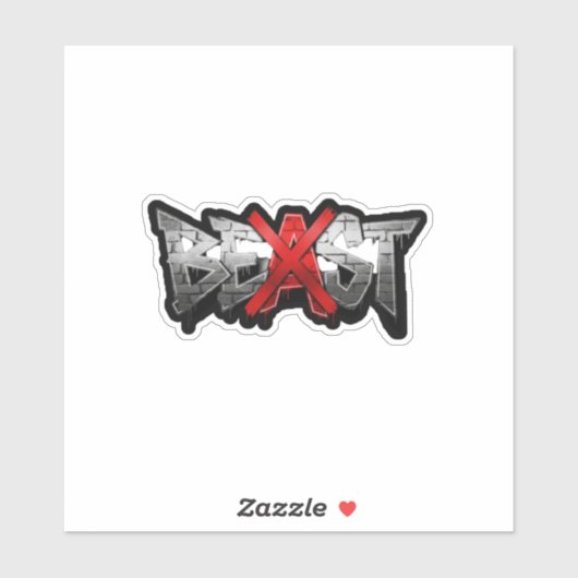 Custom-Cut Vinyl BEAST Logo Sticker シール (シート)