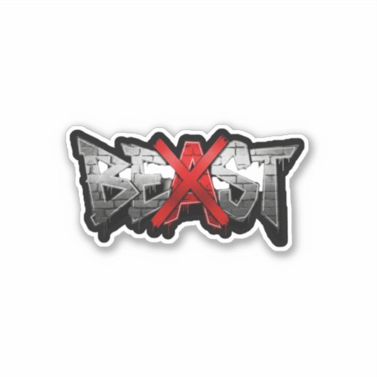 Custom-Cut Vinyl BEAST Logo Sticker シール (正面)