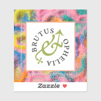 Custom-Cut Vinyl Sand Product Label Watercolor シール