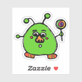 Custom-Cut Vinyl Sticker - Allen Alien シール