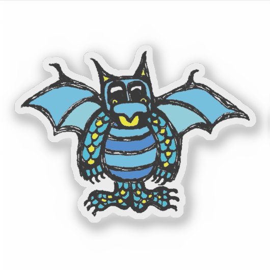 Custom-Cut Vinyl Sticker - Dorian Dragon シール (正面)