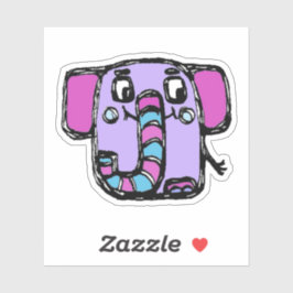 Custom-Cut Vinyl Sticker - Ely Elephant シール