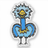 Custom-Cut Vinyl Sticker - Emily Emu シール (正面)