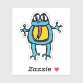 Custom-Cut Vinyl Sticker - Frankie Frog シール