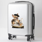 Custom-Cut Vinyl Sticker French bulldog シール (スーツケース)