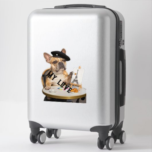 Custom-Cut Vinyl Sticker French bulldog シール (スーツケース)
