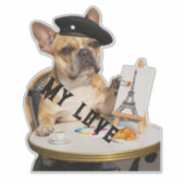 Custom-Cut Vinyl Sticker French bulldog シール (正面)