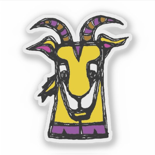 Custom-Cut Vinyl Sticker - Gracie Goat シール (正面)