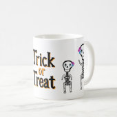 Custom-Cut Vinyl Sticker happy skeletons コーヒーマグカップ (正面右)