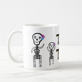 Custom-Cut Vinyl Sticker happy skeletons コーヒーマグカップ