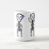 Custom-Cut Vinyl Sticker happy skeletons コーヒーマグカップ (中央)