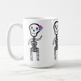 Custom-Cut Vinyl Sticker happy skeletons コーヒーマグカップ