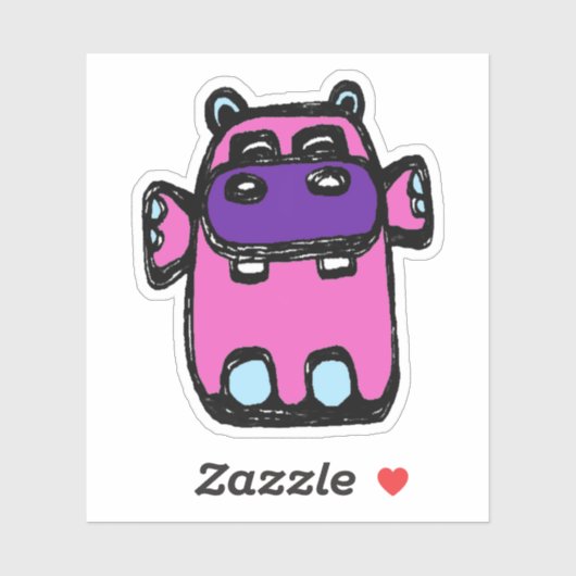 Custom-Cut Vinyl Sticker - Henrietta Hippo シール (シート)