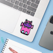 Custom-Cut Vinyl Sticker - Henrietta Hippo シール (ノートパソコンとiPhone)