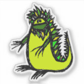 Custom-Cut Vinyl Sticker - Iggy Iguana シール (正面)