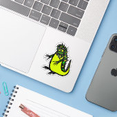 Custom-Cut Vinyl Sticker - Iggy Iguana シール (ノートパソコンとiPhone)