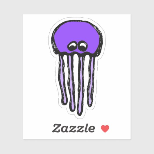 Custom-Cut Vinyl Sticker - Josie Jellyfish シール (シート)