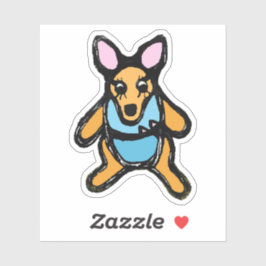 Custom-Cut Vinyl Sticker - Kelly Kangaroo シール