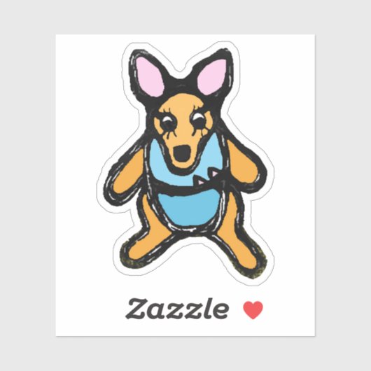 Custom-Cut Vinyl Sticker - Kelly Kangaroo シール (シート)