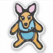 Custom-Cut Vinyl Sticker - Kelly Kangaroo シール (正面)