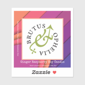 Custom-Cut Vinyl Sticker Product Label Watercolor シール