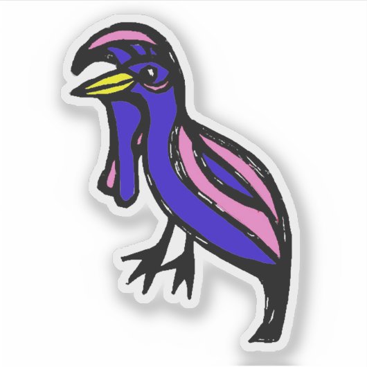 Custom-Cut Vinyl Sticker - Ula Umbrellabird シール (正面)