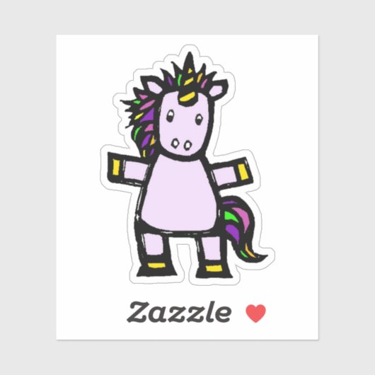 Custom-Cut Vinyl Sticker - Uri Unicorn シール (シート)