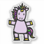 Custom-Cut Vinyl Sticker - Uri Unicorn シール (正面)