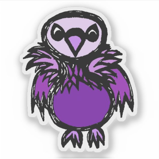 Custom-Cut Vinyl Sticker - Violet Vulture シール (正面)