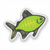 Custom-Cut Vinyl Sticker - Xavier X-ray Fish シール (正面)