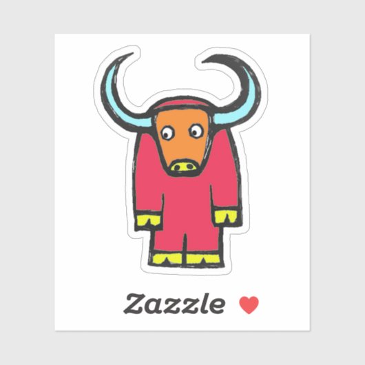 Custom-Cut Vinyl Sticker - Yogi Yak シール (シート)