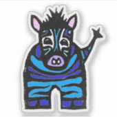 Custom-Cut Vinyl Sticker - Zander Zebra シール (正面)