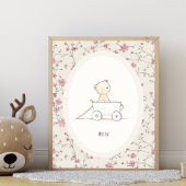 Custom Cute Baby Bear Art – Name Nursery Print ポスター