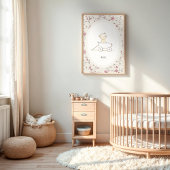 Custom Cute Baby Bear Art – Name Nursery Print ポスター