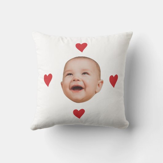 Custom Cute Baby Face One Photo クッション (裏面)