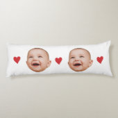 Custom Cute Baby Face One Photo ボディピロー (裏面)