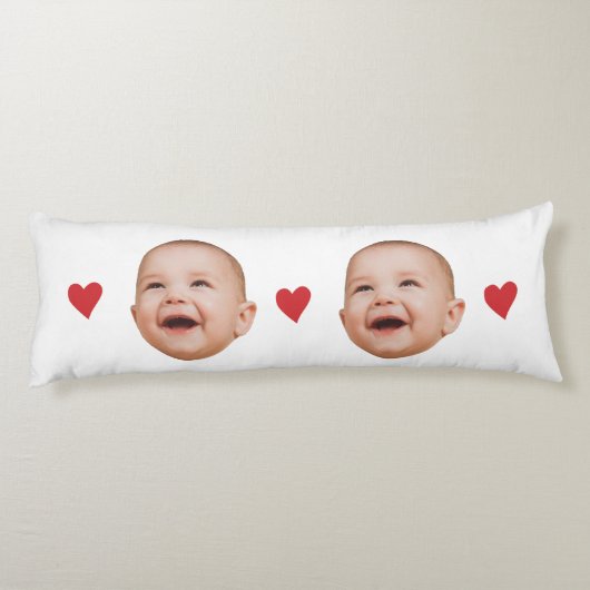 Custom Cute Baby Face One Photo ボディピロー (裏面)