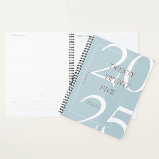 Custom Cute Blue Minimal 2025 Calendar  Planner プランナー手帳 (ディスプレー)