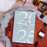 Custom Cute Blue Minimal 2025 Calendar Planner プランナー手帳<br><div class="desc">Stay organized in style with this elegant 2025 Zazzle planner. Featuring a modern, minimalist design with soft, earthy tones and a bold "2025" on the cover, this planner is perfect for keeping track of your daily schedule, goals, and important events. The sleek spiral binding ensures easy use, while the customizable...</div>