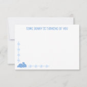 Custom Cute Bunny Daisy Blue Easter Note Card ノートカード (正面)