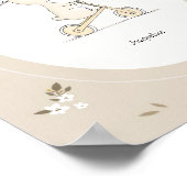 Custom Cute Bunny Nursery Decor - Baby Name ポスター (角)