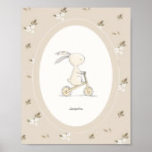 Custom Cute Bunny Nursery Decor - Baby Name ポスター (正面)