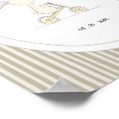 Custom Cute Bunny Nursery Name Date Poster ポスター (角)