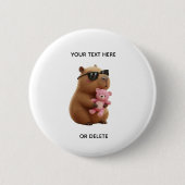Custom Cute Capybara Teddy Pin 缶バッジ (正面)