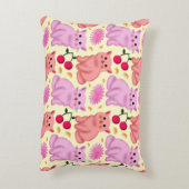 Custom Cute Cat Cherry Floral Pattern アクセントクッション (裏面(縦))