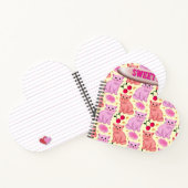 Custom Cute Cat Cherry Floral Pattern ノートブック (内部)